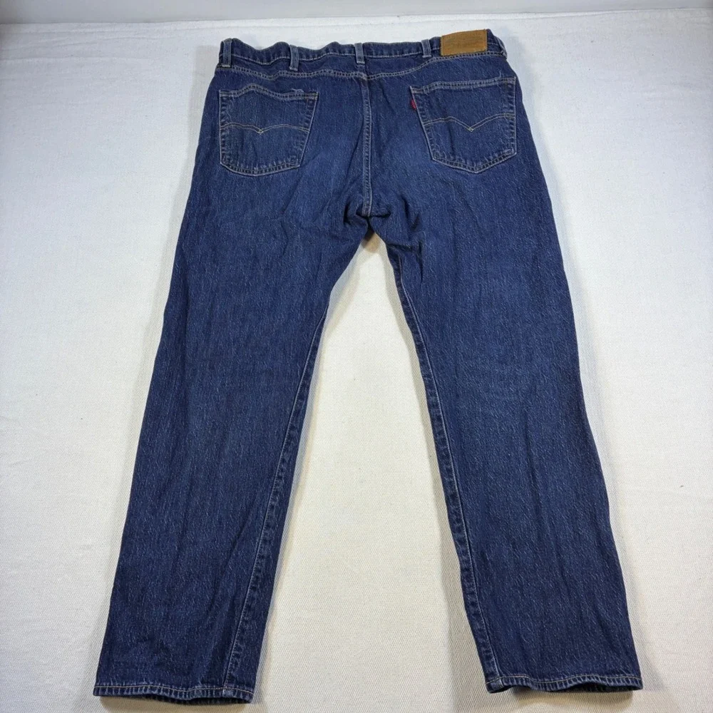 Levis Premium 505 Regular Fit Blue Jeans Mens 40x30 Dark Wash Straight Leg Denim